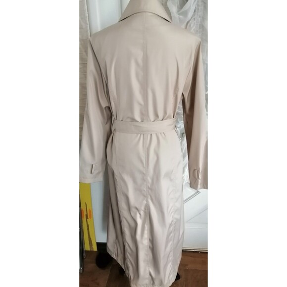 Vintage J.G. Hook Trench Coat Lined Double Breast Belted Women 14 Beige - Picture 4 of 4
